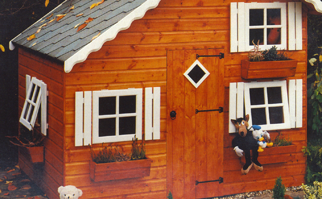 Loft wooden playhouse, little house